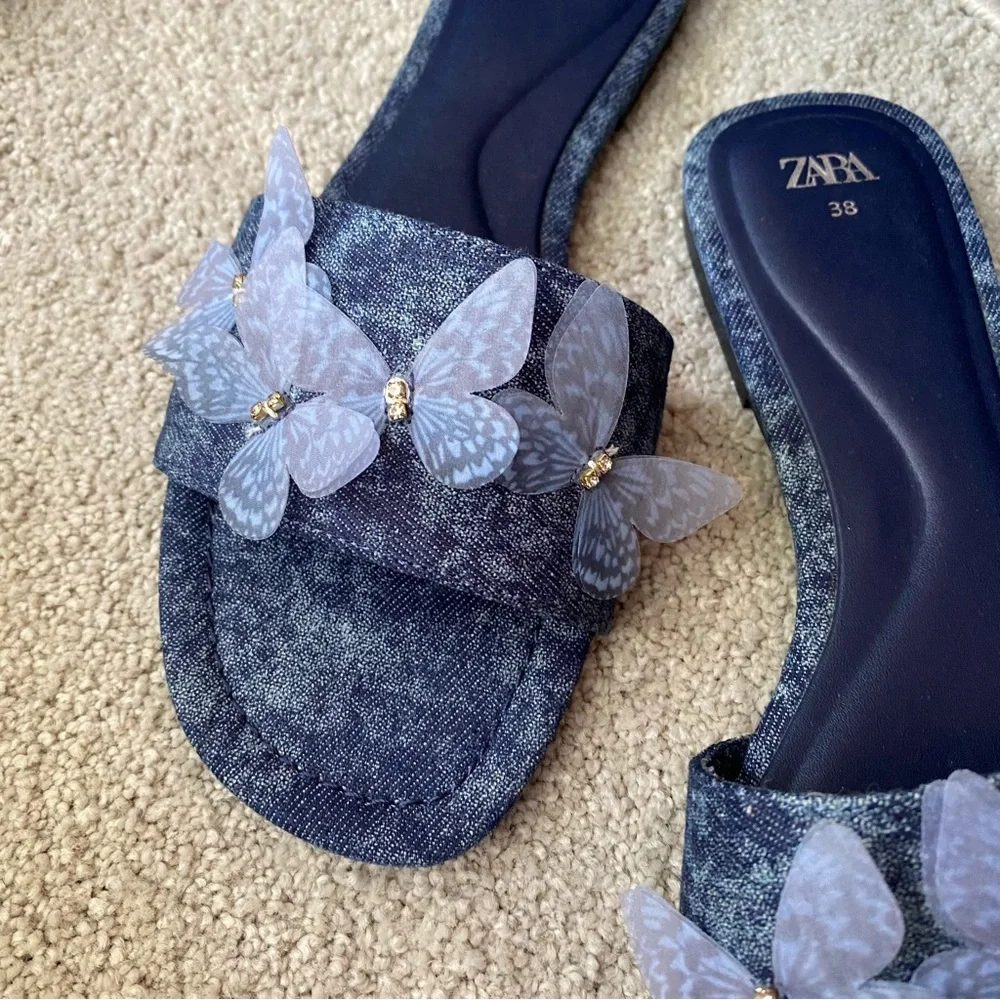 Zara Denim Butterfly Sandals - Picture 4 of 7